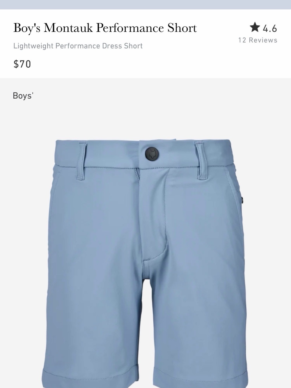 Greyson Performance Boys' Blue Montauk Shorts Golf Dress Shorts size 10 NwT